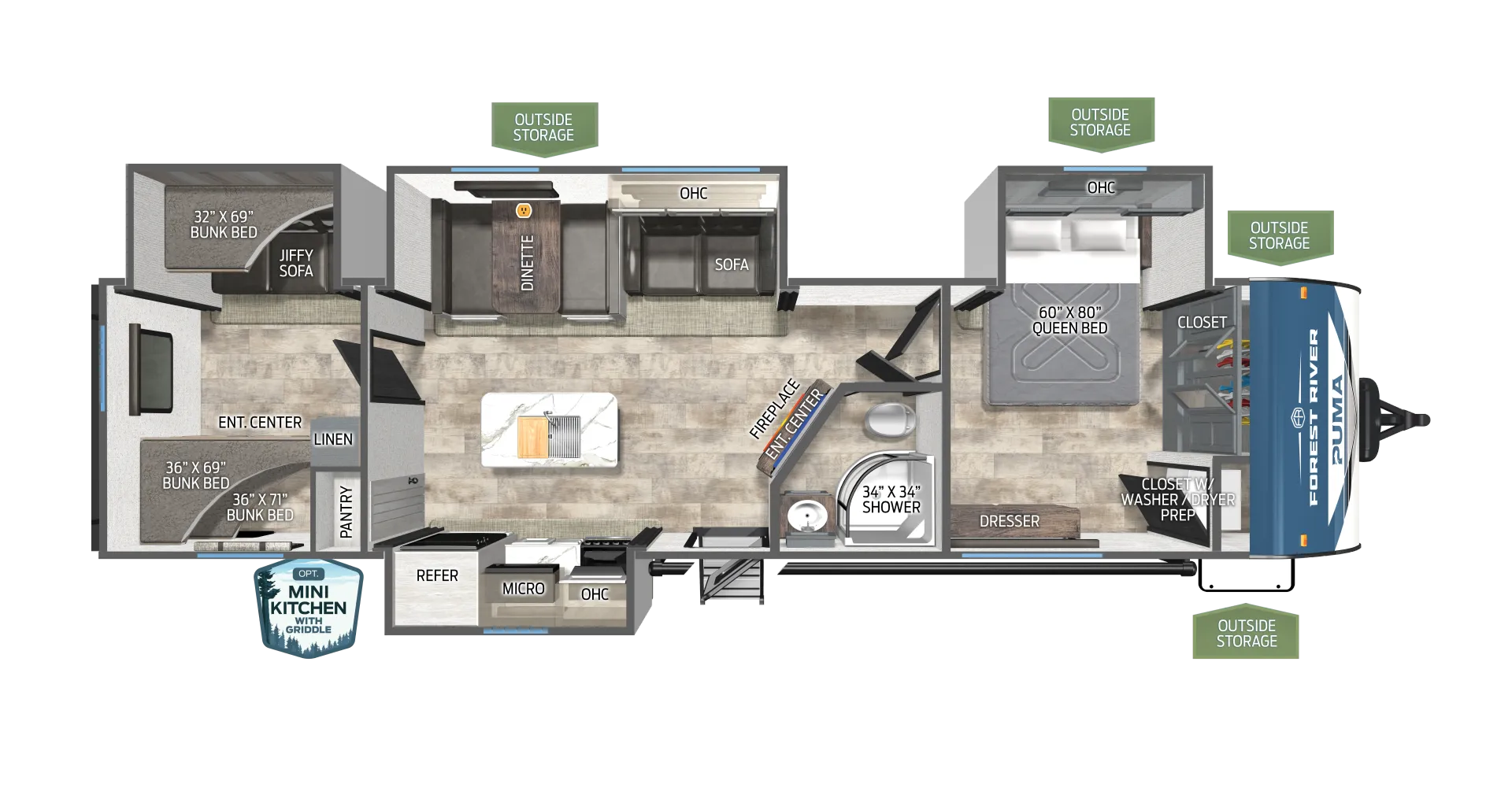 2026 Puma 32BHFS Floorplan
