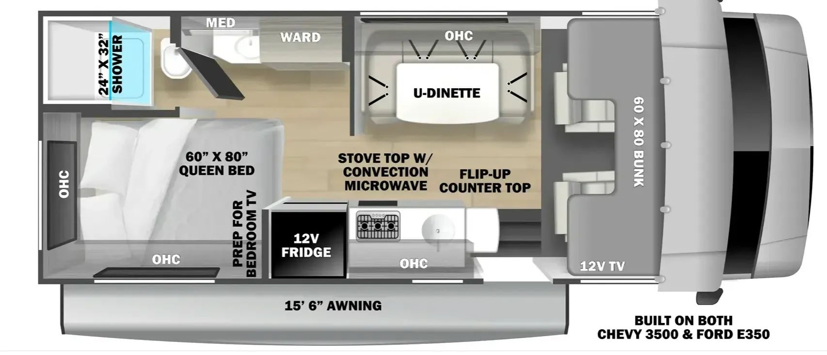 2026 FOREST RIVER SUNSEEKER 2350LEC Floorplan