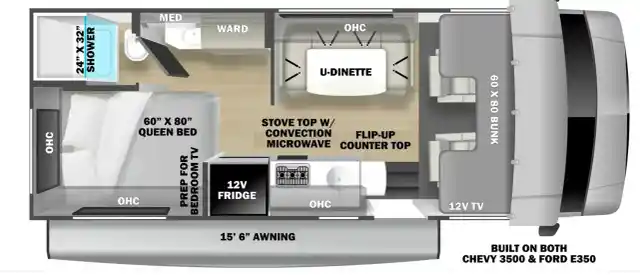 2026 FOREST RIVER SUNSEEKER 2350LEC Floorplan