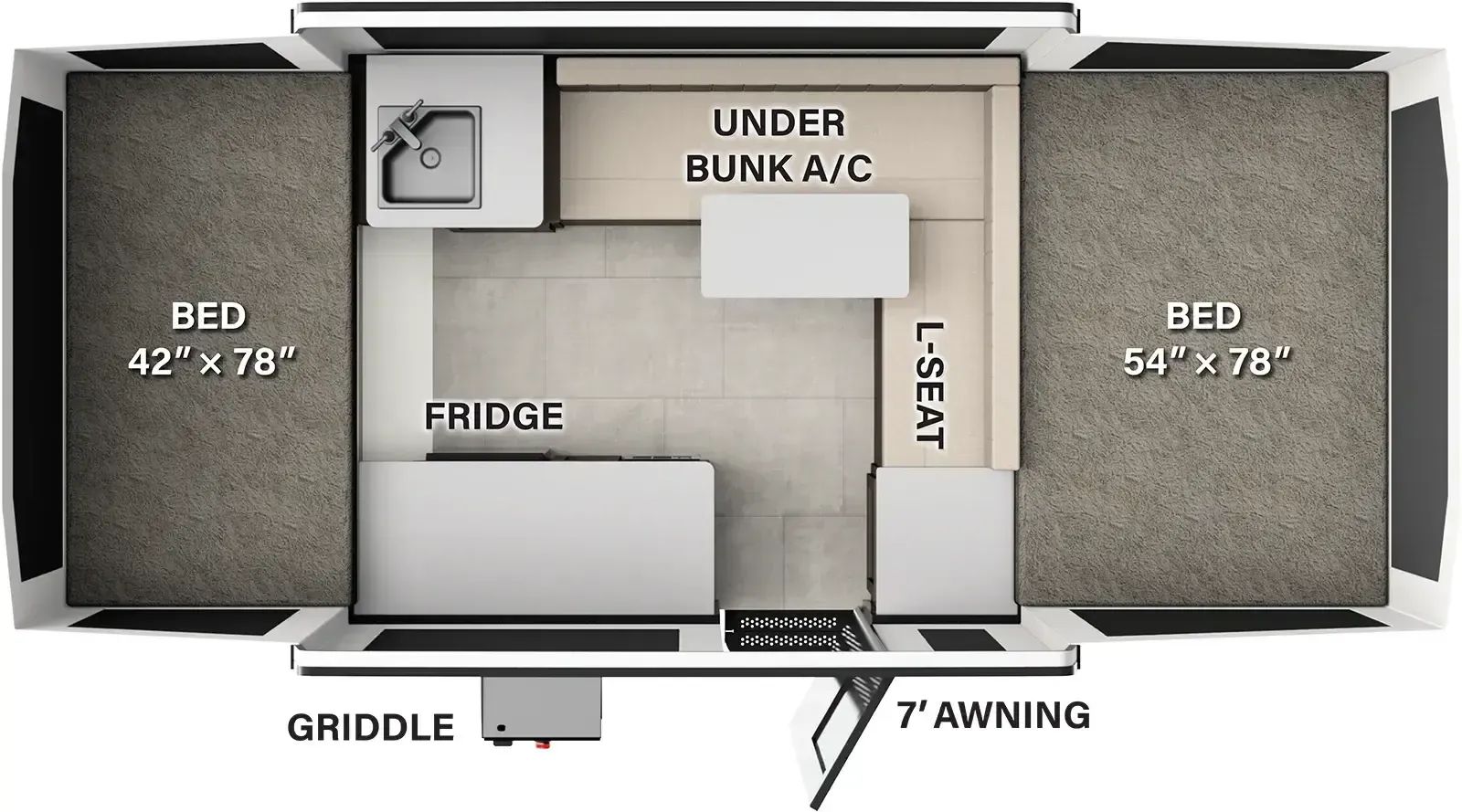 2027 ROCKWOOD FREEDOM CT 1640FT Floorplan