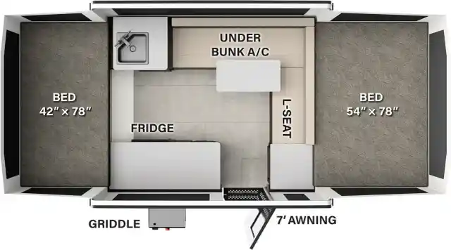2027 ROCKWOOD FREEDOM CT 1640FT Floorplan