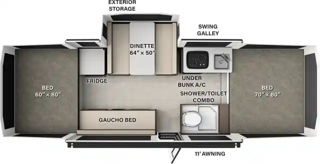 2027 ROCKWOOD FREEDOM CT 2380FT Floorplan